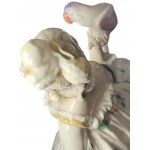 Figurine of a lady with a parrot, Karl Ens, Volkstedt-Rudolstadt, 1930 ca