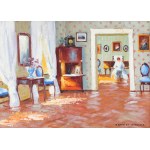 Bronisława RYCHTER-JANOWSKA (1868-1953), Wnętrze dworku w słoneczny dzień