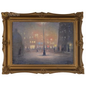 Soter August JAXA-MAŁACHOWSKI (1867-1952), Krakowski Rynek nocą (1933)