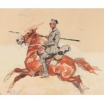 Wojciech KOSSAK (1856-1942), Ułan na galopującym koniu