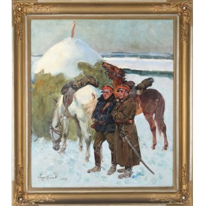 Jerzy KOSSAK (1886-1955), Odpoczynek ułanów (1928)