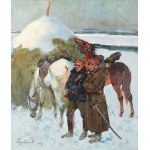Jerzy KOSSAK (1886-1955), Odpoczynek ułanów (1928)