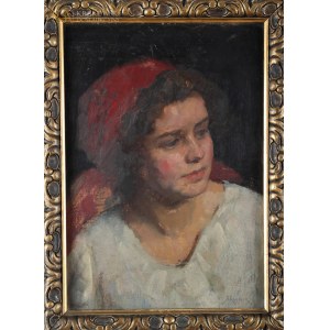Simon GLÜCKLICH (1863-1943), Kobieta w czerwonej chuście