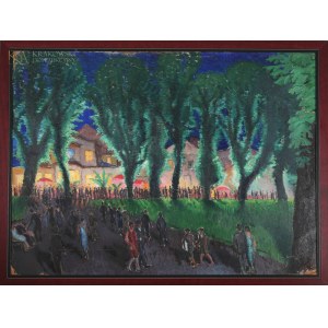 Ludwik LESZKO (1890-1957), Letni wieczór na Plantach (1932)