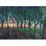 Ludwik LESZKO (1890-1957), Letni wieczór na Plantach (1932)
