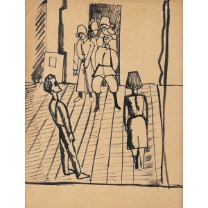Jonasz STERN (1904-1988), Nalot (szkic do cyklu Getto lwowskie) (ok. 1950)