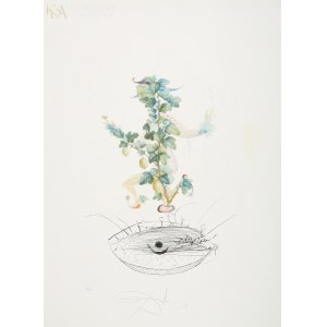 Salvador DALI (1904-1989), Ukłon agrestu (Révérence du groseillier) z cyklu Flordali - Les Fruits (1969)
