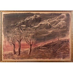 Alfred LENICA (1899 - 1977), Surrealist landscape with trees;