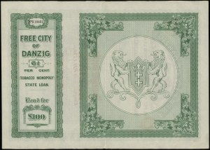 Wolne Miasto Gdańsk, 6 1/2 % pożyczka na 100 funtów, 10.10.1927, Gdańsk