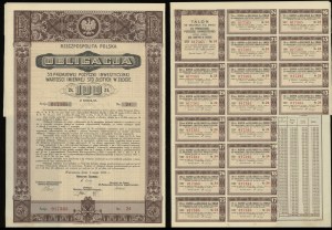 Republic of Poland (1918-1939), 2 x bond of 3% premium investment loan for 100 zlotys in gold, 1.05.1935