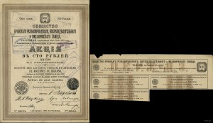 Rusko, 1 akcia za 100 rubľov, 1889, Petrohrad