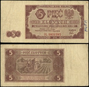 Pologne, 5 zloty, 1.07.1948