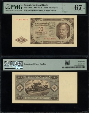 Pologne, 10 zloty, 1.07.1948