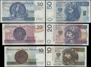 Poľsko, sada 3 bankoviek, 5.01.2012