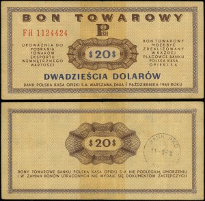 Polsko, poukázka na 20 dolarů, 1.10.1969
