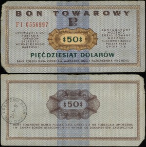 Polen, Gutschein über 50 Dollar, 1.10.1969