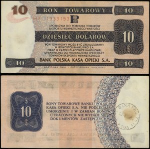 Pologne, bon de 10 dollars, 1.10.1979