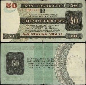 Polonia, buono di 50 dollari, 1.10.1979