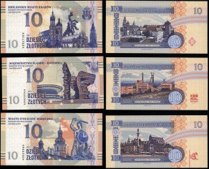 Poľsko, sada 3 luxusných bankoviek, ktoré neboli uvedené do obehu, 2017