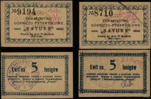 ex partizione russa, set: 2 x 5 fenigs, valido fino al 31.12.1917