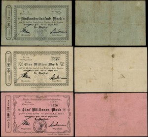 Pomořansko, sada 3 bankovek, 21.08.1923