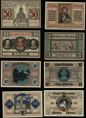 Východné Prusko, sada 4 bankoviek, 1.04.1921