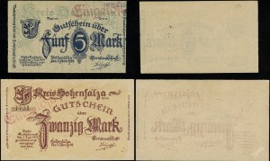 Wielkopolska, zestaw: 5 marek i 20 marek, ważne do 1.11.1918
