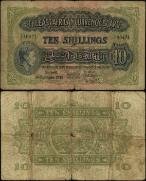 East Africa, 10 shillings, 1.09.1943