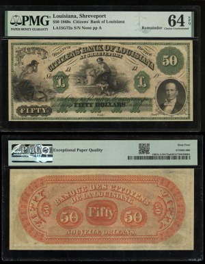 United States of America (USA), $50 blank, 18... (1860s)