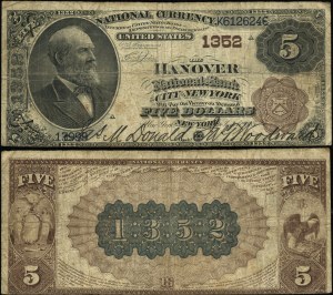Vereinigte Staaten von Amerika (USA), $5, 17.06.1885