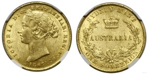 Austrálie, 1 sovereign (libra), 1867, Sydney