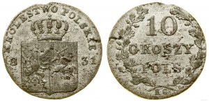 Polonia, 10 groszy, 1831 KG, Varsavia