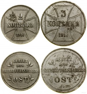 Poľsko, sada 2 mincí, 1916 J, Hamburg