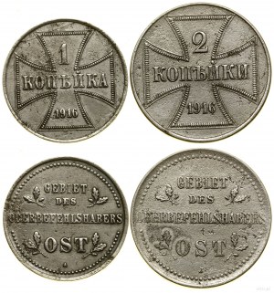Poland, set of 2 coins, 1916 A and J, Berlin and Hamburg