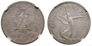 Pologne, 5 zlotys, 1928, Bruxelles