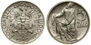 Pologne, 5 zlotys, 1959, Varsovie