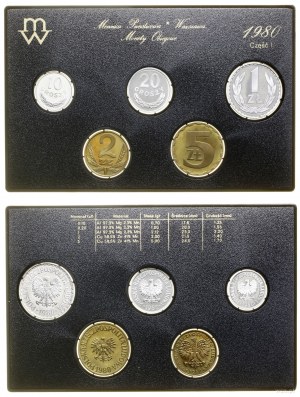 Poland, vintage set of circulation coins - prooflike (parts I and II), 1980, Warsaw