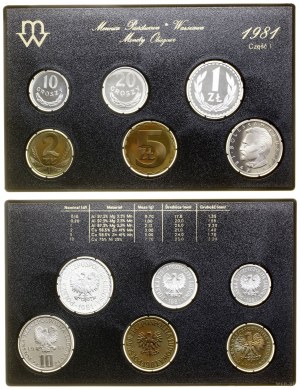 Polonia, serie vintage di monete in circolazione - tipo proof (parte I e II), 1981, Varsavia