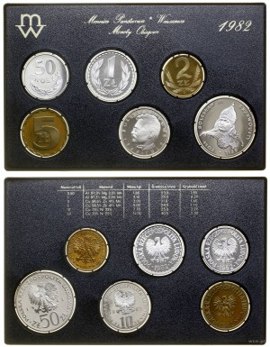 Poland, vintage set of circulation coins - prooflike, 1982, Warsaw