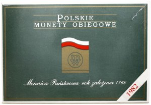 Poland, vintage set of circulation coins - prooflike, 1982, Warsaw