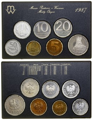 Poland, vintage set of circulation coins - prooflike, 1987, Warsaw