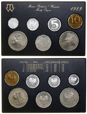 Poland, vintage set of circulation coins - prooflike, 1989, Warsaw