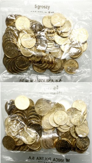 Polsko, mincovní sáček 100 x 5 grošů, 2008, Varšava