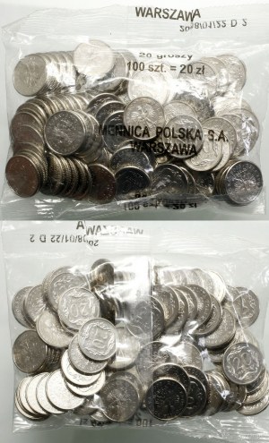Poland, mint bag 100 x 20 pennies, 2008, Warsaw