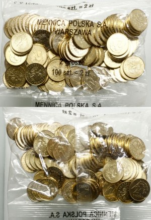 Polsko, mincovní sáček 100 x 2 grosze, 2011, Varšava