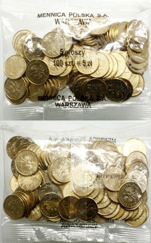 Poland, mint bag 100 x 5 pennies, 2011, Warsaw