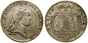 Niemcy, 2/3 talara (gulden), 1771 EDC, Drezno