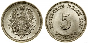 German Empire, 5 fenig, 1875 A, Berlin