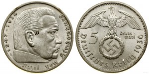 Germany, 5 marks, 1936 A, Berlin