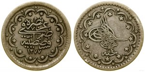 Turecko, 5 kuruş, 1277 + 4 (AD 1865), Konštantínopol